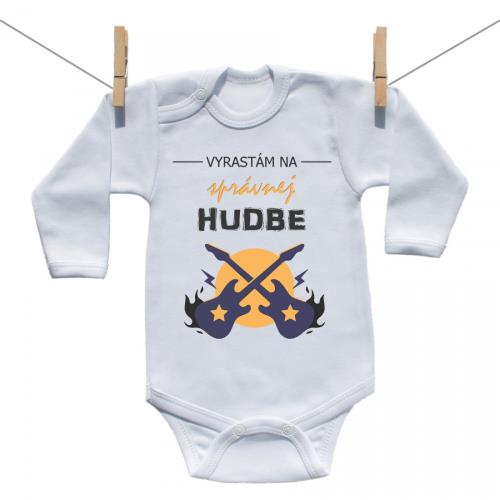 Boodyy Body s dlhým rukávom Vyrastám na správnej hudbe 92 (18-24 mesiacov)