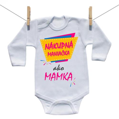 Boodyy Body s dlhým rukávom Nákupná maniačka ako mamka 92 (18-24 mesiacov)