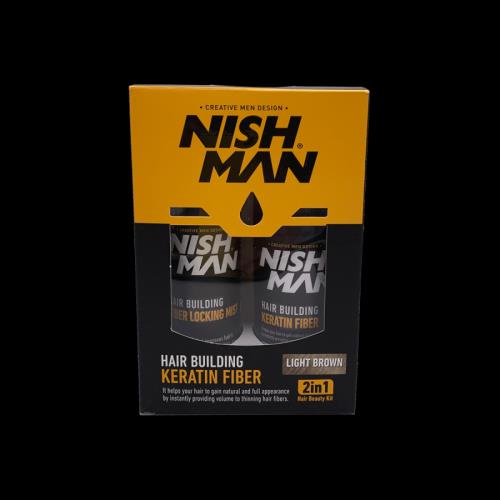 Sada na farbenie vlasov Nishman Keratin Light Brown 100ml