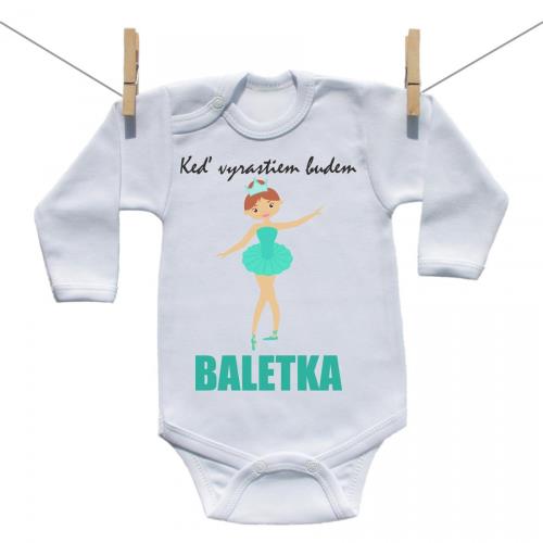 Boodyy Body s dlhým rukávom Keď vyrastiem budem baletka 62 (2-4 mesiace) 2360-45139