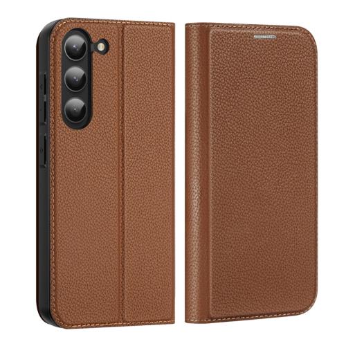 Dux Ducis Skin X2 knižkové kožené puzdro na Samsung Galaxy S23 Plus, hnedé