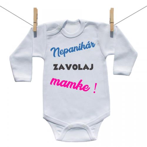 Boodyy Body s dlhým rukávom Nepanikár 56 (0-2 mesiace)