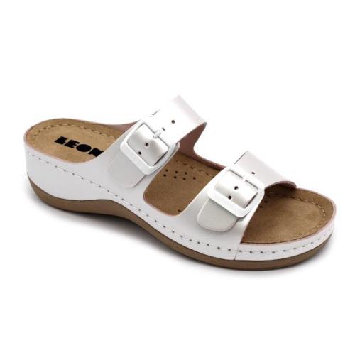 Leon 908 Dámska zdravotná celokožená obuv s prackou 38 - 24cm, perla, 4,5 cm
