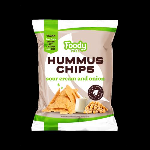 Foody free freeHummus Chips s príchuťou cibule a kyslej smotany