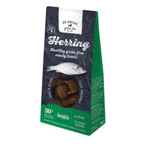 GO NATIVE Essentials Herring 100g nízkokalorická pochúťka pre psov s 30% obsahom sleďa