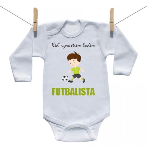 Boodyy Body s dlhým rukávom Keď vyrastiem budem futbalista 62 (2-4 mesiace)