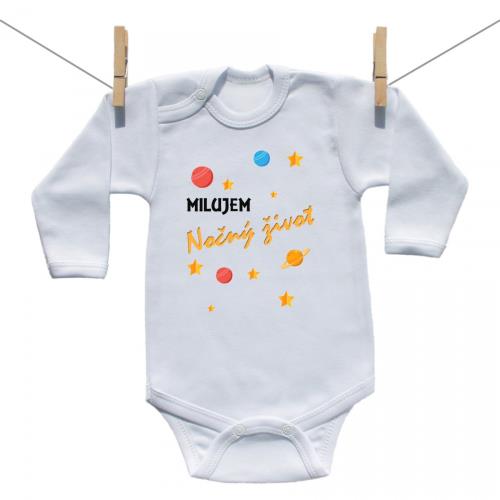 Boodyy Body s dlhým rukávom Milujem nočný život 68 (3-6 mesiacov)