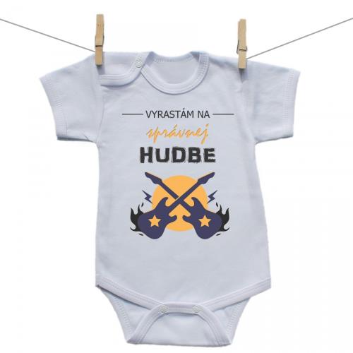 Boodyy Body s krátkym rukávom Vyrastám na správnej hudbe 80 (9-12 mesiacov)