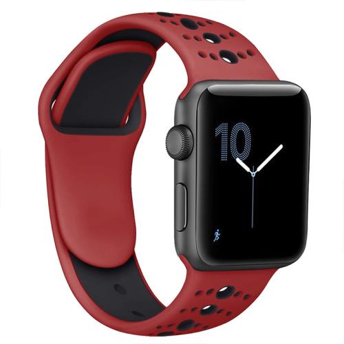 BStrap Silicone Sport remienok na Apple Watch 38/40/41mm, Red Black