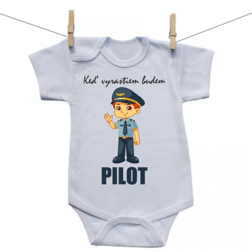 Boodyy Body s krátkym rukávom Keď vyrastiem budem pilot 62 (2-4 mesiace)