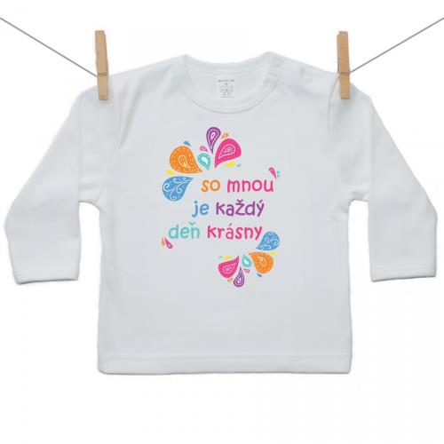 Boodyy Tričko s dlhým rukávom So mnou je každý deň krásny 80 (9-12 mesiacov)