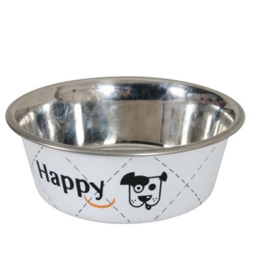 ZOLUX Nerezová miska HAPPY 25cm / 2,65l biela