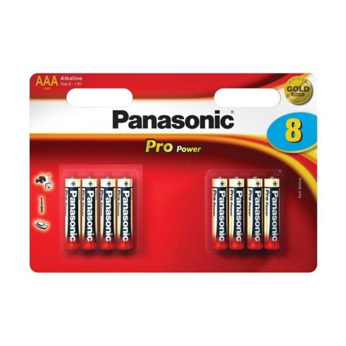 PANASONIC PRO POWER ALKALINE AAA batérie 1,5V 8ks