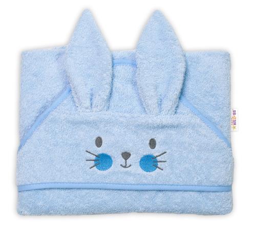 Froté osuška s kapucňou 80 x 80 cm Bunny - modrá