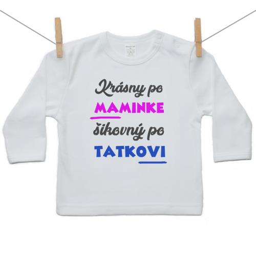 Boodyy Tričko s dlhým rukávom Krásny po maminke, šikovný po tatkovi 74 (6-9 mesiacov) 1035-26971