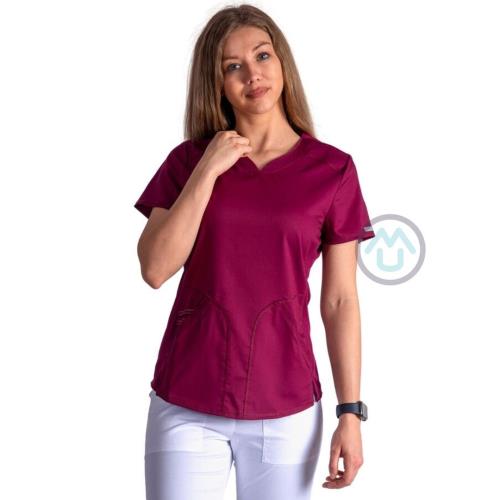 Dámska zdravotnícka blúza Cherokee Revolution ACTIVE STYLING - vínová XL