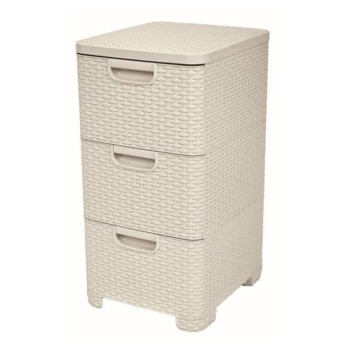 Regál Curver Style 3x14L so šuplíkmi biely