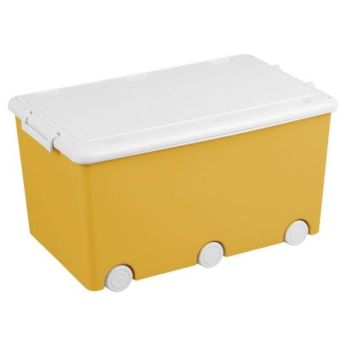 Viacúčelový box na hračky na kolieskach Tega žltý , 20C55755