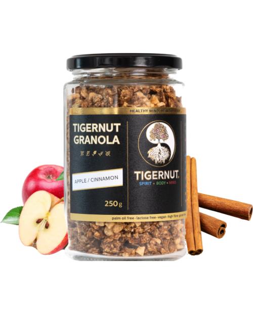 Granola z lupienkov lúpaného tigrieho orecha s jablkom a škoricou