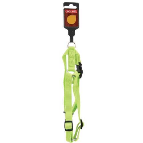 ZOLUX nastavitelný postroj s bočným zapínaním zelený 1CM (krk 25,5-39,5cm / hrudník 22,5-37cm)