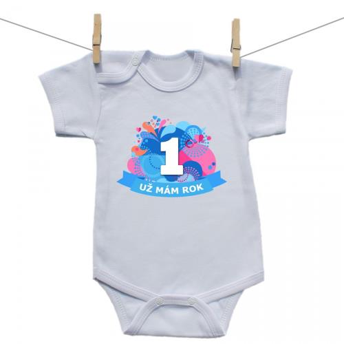 Boodyy Body s krátkym rukávom Už mám 1 rok Modrá 74 (6-9 mesiacov)