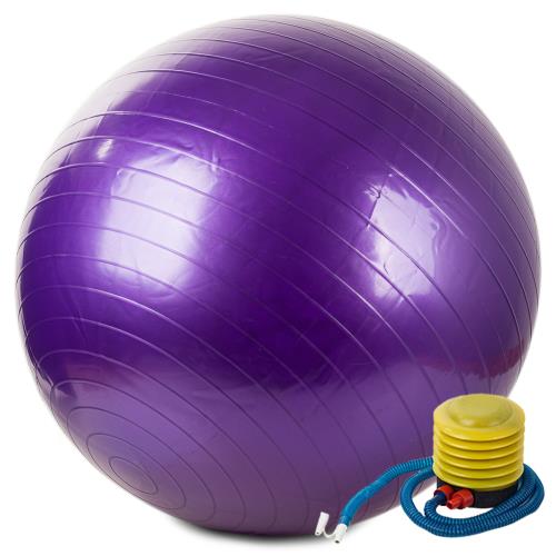 Gymnastická a rehabilitačná lopta s pumpou, 65 cm, fialová