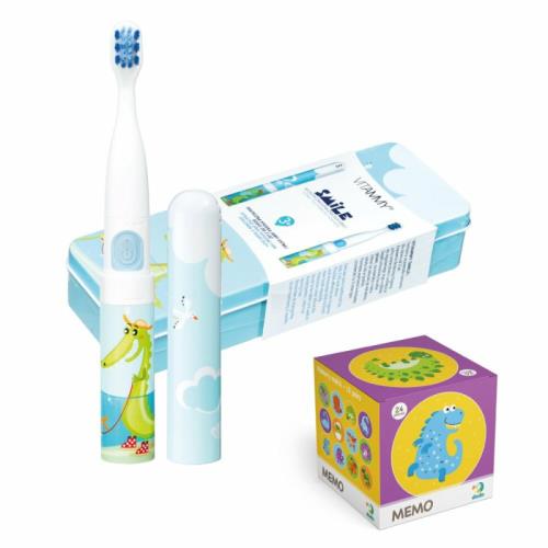 VITAMMY SMILE detská sonická zubná kefka, Krokodýl + DODO MEMO pexeso, od 3 rokov TOW018729