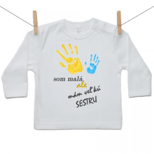 Boodyy Tričko s dlhým rukávom Som malá ale mám veľkú sestru 86 (12-18 mesiacov)