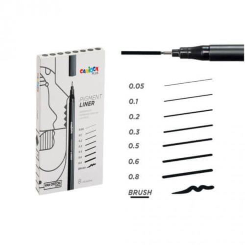 Pigment LINER popisovač CARIOCA 0,8mm 8ks-CARIOCA