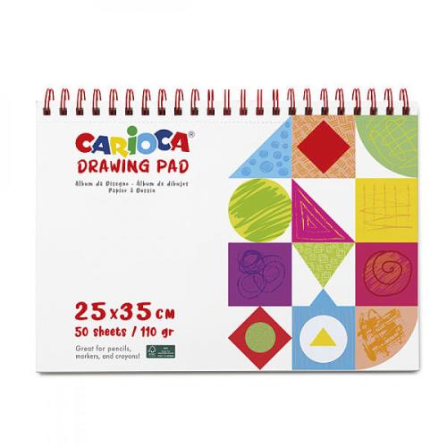Skicár Carioca Plus Skicár na ceruzky a fixky 25x35cm 50 listov 110gr-CARIOCA