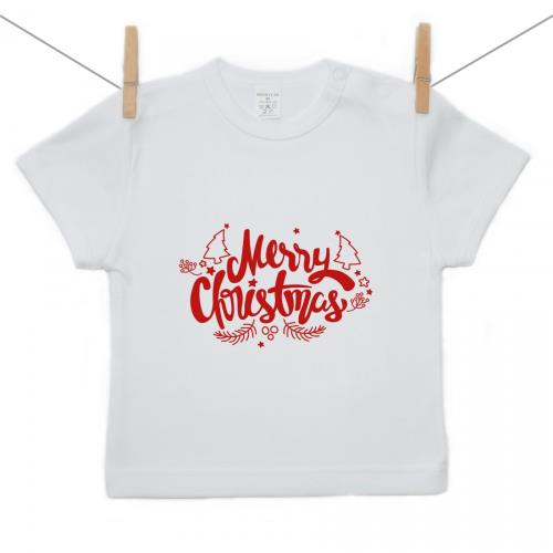 Boodyy Tričko s krátkym rukávom Merry Christmas 68 (3-6 mesiacov)