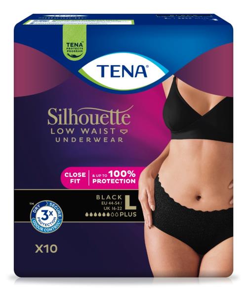 TENA SILHOUETTE NORMAL NOIR L 9KS