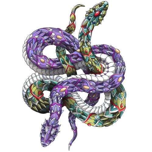 Drevené puzzle Snakes/M H21937