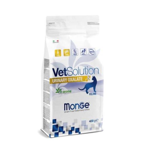 MONGE VetSolution Cat Urinary Oxalate 400g diétne suché krmivo pre mačky na zníženie tvorby struvitových kameňov na báze oxalátu