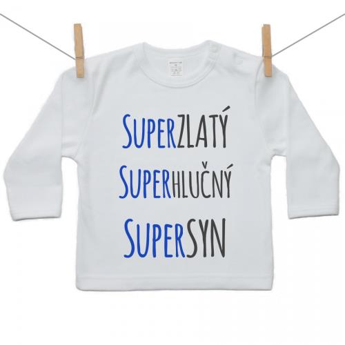 Boodyy Tričko s dlhým rukávom Super zlatý, super hlučný, super syn 98 (2-3 roky) 3773-65773