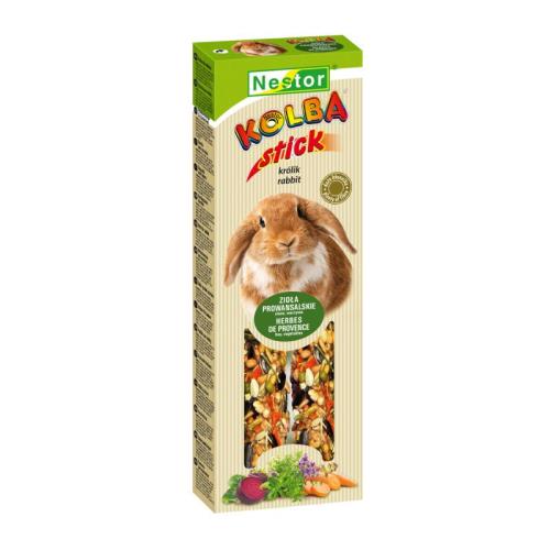 NESTOR Tyčinka pre zajace s bylinkami, senom a zeleninou 2ks / 115g
