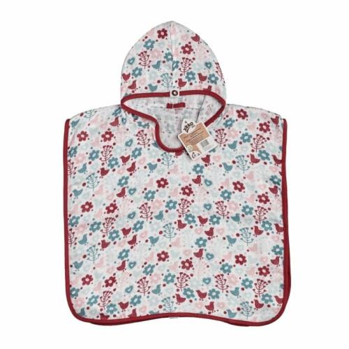XKKO BMB Flowers&Birds Girls, Bambusové pončo, veľ. 2, 2-3roky BMBPN1302