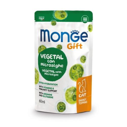 MONGE GIFT Vegetal Microalgae 60ml tekuté doplnkové krmivo pre mačky s mikroalgami- rastlinné zdroje bielkovín