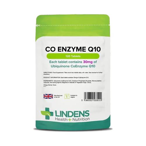 LINDENS Health + Nutrition Koenzým Q10 30 mg, 120 tabliet