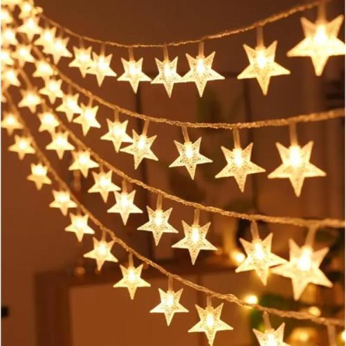 LED Girlanda 10 m (80 LED žiaroviek) USB - Hviezdy - Biela