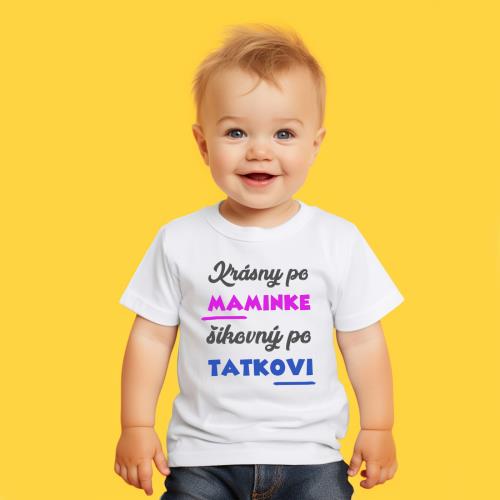 Boodyy Tričko s krátkym rukávom Krásny po maminke, šikovný po tatkovi 140 (9-10 rokov)
