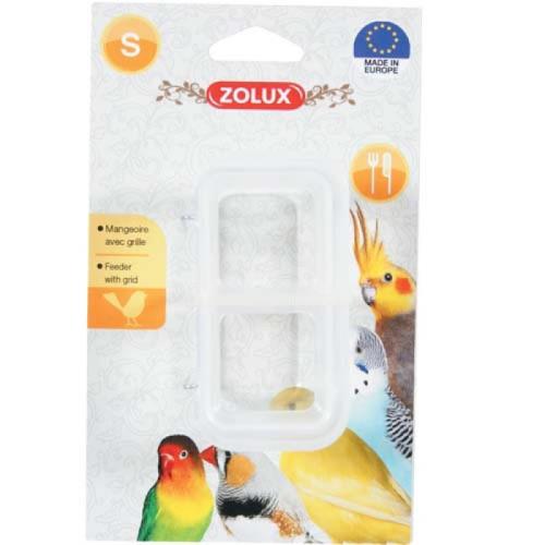 ZOLUX Krmítko pre vtákov plast s deliacou mriežkou 9cm