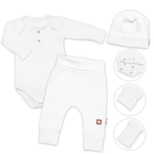 Rebrovaná rastúca súprava 3D, Baby Boy - biela