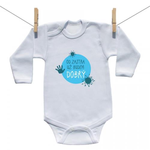 Boodyy Body s dlhým rukávom Od zajtra už budem dobrý 80 (9-12 mesiacov)