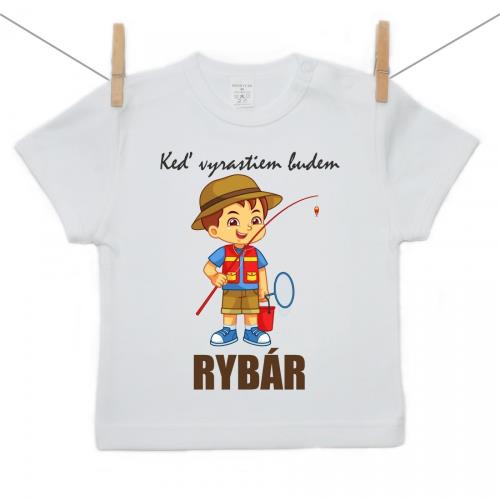 Boodyy Tričko s krátkym rukávom Keď vyrastiem budem rybár 122 (6-7 rokov)