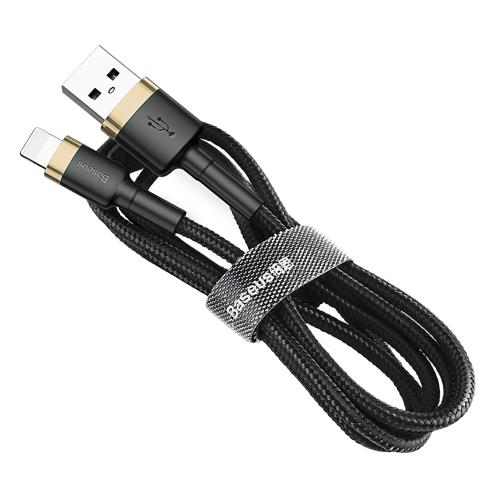 Baseus Cafule kábel USB / Lightning QC3.0 1m, čierny/zlatý