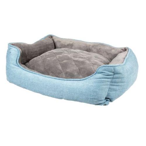 DUVO+ Mäkký obdĺžnikový pelech pre psov čierno-modrý L 80x60x24cm