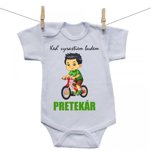 Boodyy Body s krátkym rukávom Keď vyrastiem budem pretekár 80 (9-12 mesiacov)