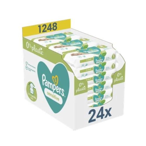 Pampers Wipes Box Sensitive Plastic Free 24x52ks