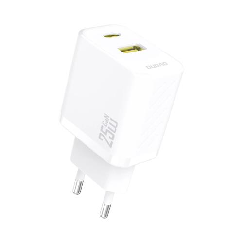 Dudao A26T GaN sieťová nabíjačka USB / USB-C 25W, biela